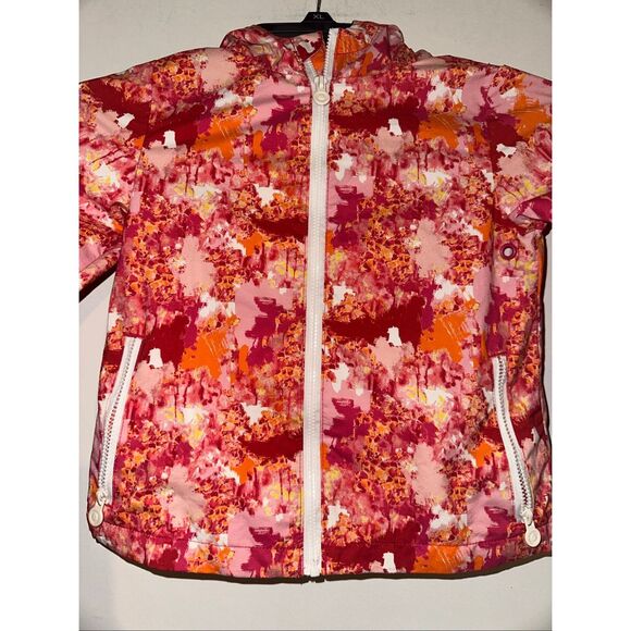 HUNTER Kids Size 3T Red Light Hooded Zipper Rain Jacket - Picture 3 of 6